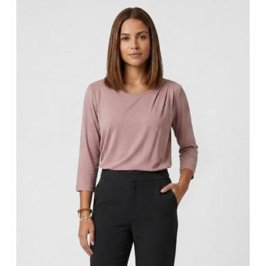 Imagem de Blusa Feminina Manga 3/4 Endless Rosa, P, Rosa