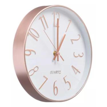 Imagem de Relógio De Parede 30 Cm Decorativo Silencioso Rose Gold 950 - PGB, Bra