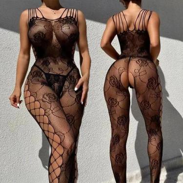 Imagem de Lingerie De Rede Transparente Sem Costura, Body Sexy Ultra Quente - PC