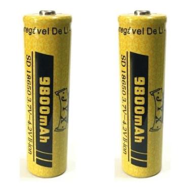 Imagem de kit 2 Bateria Recarregável modelo 18650 3.7v - 4.2v 9800mah P/ Lantern