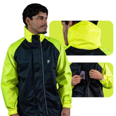 Imagem de Capa De Chuva Motoqueiro Nylon Traveller Premium impermeável Gola Alta