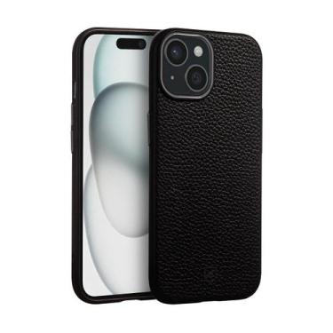 Imagem de Capa case capinha compatível com iPhone 15  Magsafe TechCouro  Preta  