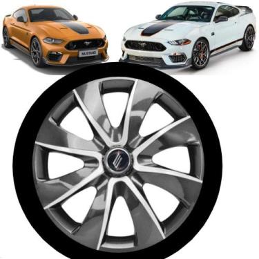 Imagem de 1 Calota Esportiva Modelo Prime Aro 13 Polegadas Grafite Silver Parafu
