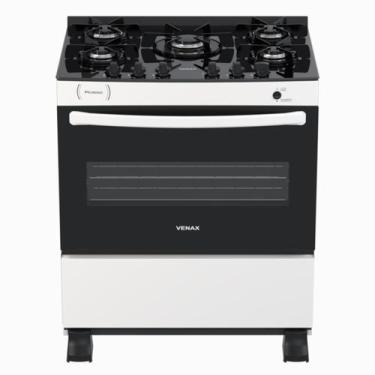 Imagem de Fogao 5 Bocas Venax Picasso Vitreo Branco Gas Glp, Bivolt