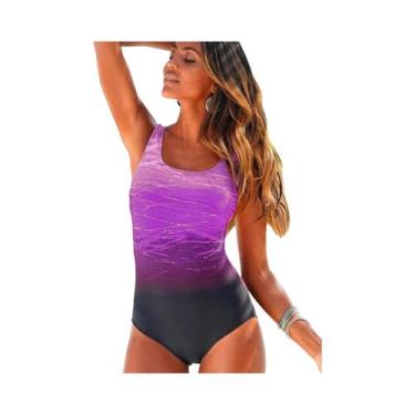 Imagem de Maiô plus Size Feminino Com Estampa E Costas Cruzadas 2024 Monokini - 