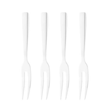 Imagem de Conjunto 4 Garfos para Petiscos/Aperitivos em Aço Inox Prata 13,5cm Wolff