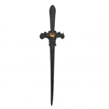 Imagem de Punhal Metal Negro Pedra Amarela15 Cm - Lua Mistica