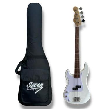 Imagem de Contrabaixo Precision Seven Canhoto Spb 47 LH WH Branco Com Bag - Seve