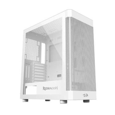 Imagem de Gabinete Gamer Redragon Aeroglass Lunar White - Lateral em Vidro Tempe