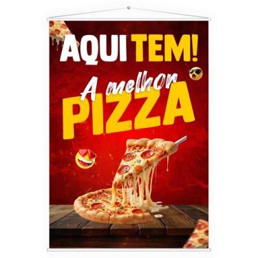 Imagem de Banner Faixa Fachada Lona Pizza Pizzaria Lanchonete 100x70 - DC Mult-M