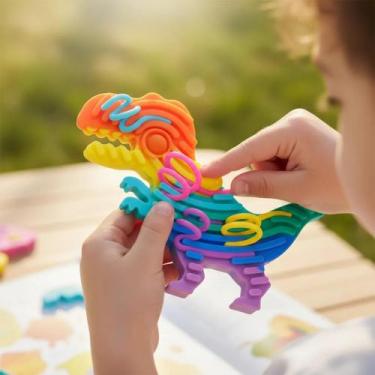 Imagem de Placa Sensorial Dino Sentir Texturas Brinquedo Criativo Pop - jj