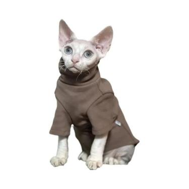 Imagem de Roupas De Algodão Macio Para Gatos Sphynx, Hoodie Para Gatinhos Cornis