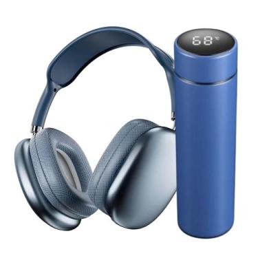 Imagem de Kit academia Garrafa térmica inox inteligente com visor led de 500ml e