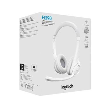 Imagem de Headset Logitech H390 Usb C/ Microfone Branco 981-001285