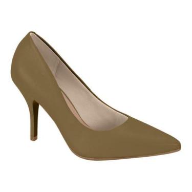 Imagem de Scarpin Feminino Salto Alto Napa Olive Beira Rio 4122.1400, 36