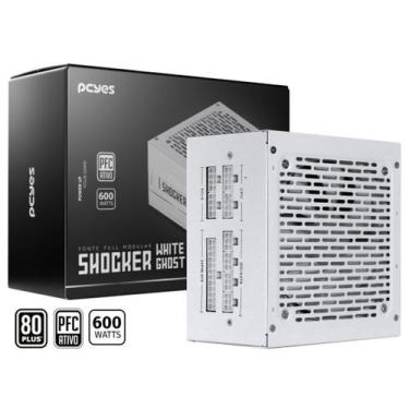 Imagem de Fonte Gamer Shocker Pcyes Full Modular 600w Branco 110/220v Pfc Ativo