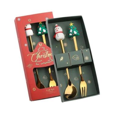 Imagem de Conjunto De Garfo E Colher De Aço Inoxidável Para O Natal 2/6 Peças, U