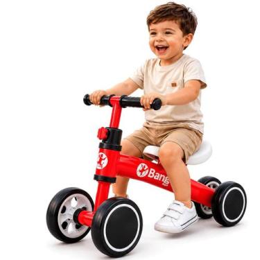 Imagem de Bicicleta de Equilibrio 4 Rodas Sem Pedal Bang Toys Balance Vermelho
