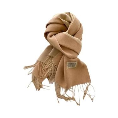 Imagem de Cachecol De Cashmere Dupla Face Quente Com Franjas Em Diferentes Cores