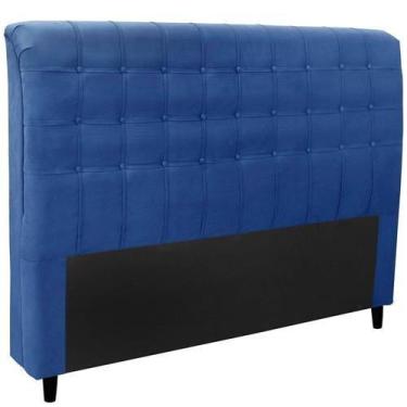 Imagem de Cabeceira Queen Imperatriz 160 CM Suede Azul Marinho - D A Decor