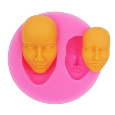 Imagem de (Face) - COMIART Small Face Silicone Mould,Soap Clay Fimo Chocolate Baking Tool DIY Cake Silicone Mould for Cake Decoration