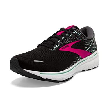 Imagem de Brooks Tênis de corrida feminino Ghost 14 Neutral, Preto/Rosa/Yucca, 5 Wide