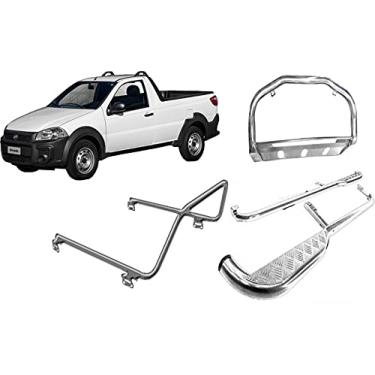 Imagem de KIT QUEBRA MATO+ESTRIBO+SANTO ANTONIO STRADA 14/2020 CROMADO