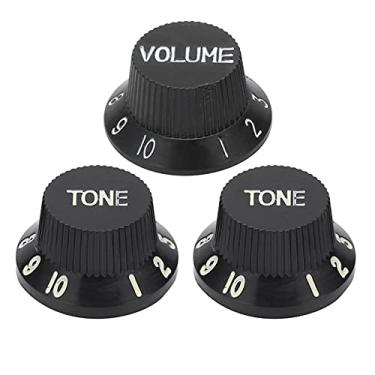 Imagem de Conjunto de 3 peças de botão de controle de guitarra ABS 1 volume 2 tons amplificadores botão ajuste superior instrumento acessórios de substituição 1 x 2,5 x 1,2 cm (preto)