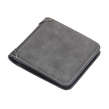 Imagem de Carteira Masculina Pequena Porta Cartão Dinheiro CNH P.U (Preto)