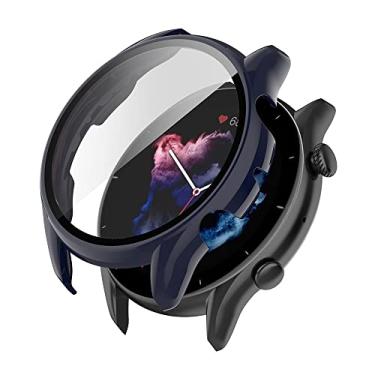 Imagem de Capa Case com Película de Vidro Marca 123Smart Compatível com GTR3 GTR 3 Pro - Azul Marinho