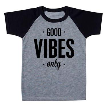 Imagem de Camiseta Infantil Raglan Good Vibes Only