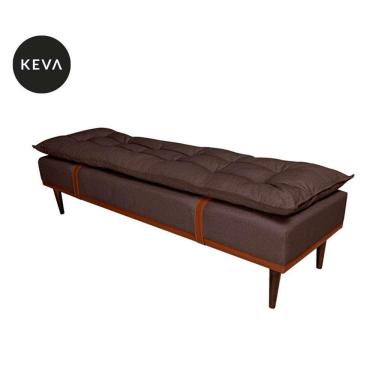 Imagem de banco 2 lugares drop marrom e imbua 160 cm