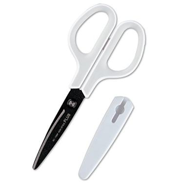 Imagem de (1) - PLUS FITCUT CURB Easy grip [fluorine coating] SC-175SF White/Grey Sharp cutting and optimal comfort scissors - [Japan Import]