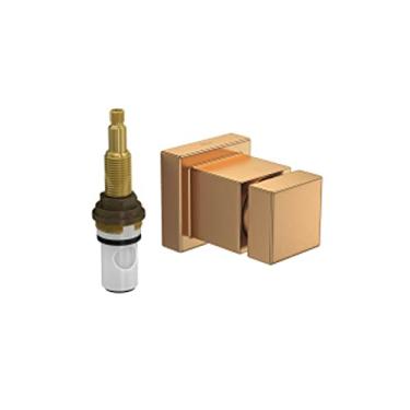 Imagem de Acabamento para registro de pressão 1/2" e 3/4" com mecanismo 1/2 volta Cubo, Gold Matte, Deca, 4916.GL86.PQ.MT