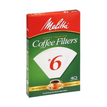 Imagem de Filtros de café Melitta Cone Branco No. 6 40 unidades