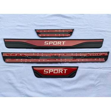 Imagem de GZBFTDH Proteção de Peitoril Soleira da Porta, para SUV Universal Parts Carro Acessórios, Aço Inoxidável Kick Plate Guard de Pedal de Limiar Protetor, Peças para Automóveis