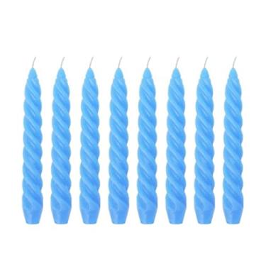 Imagem de 10 Vela Torcida 17 Cm azul claro Decoração Casamento Castiçal