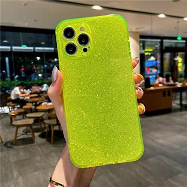 Imagem de Capa à prova de choque Bling Glitter cor fluorescente para iphone 13 12 mini 11 pro xs max x xr 7 8 plus se 2020 capa de tpu brilhante e fina, amarela, para ipone se 2020