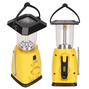 Imagem de ASHATA Rádio com manivela, Rádio RD249 Rádio climático de emergência portátil recarregável, rádio com luz de emergência solar multifuncional com luz de acampamento