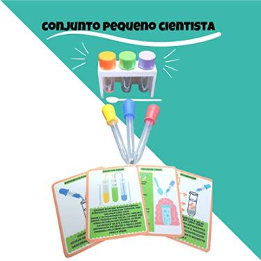 Imagem de Paes & Almeida - Conjunto de Ciência para Crianças - Kit de Ciências com Porta Tubo, 3 Tubos de Ensaio, 3 Conta Gotas, 1 Colher e Impressos Educativos