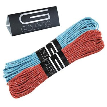 Imagem de Corda de 1,8 mm reflexiva fluorescente para paraquedas de 2,4 kg da GOLBERG em 20 metros – Perfeita para linha de pessoal, corda de tenda, acampamento, caminhadas, Reflective Neon Turquoise/Scarlet Red