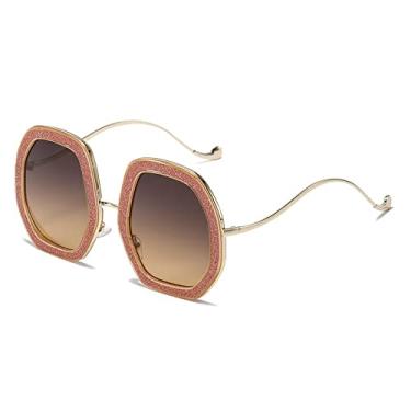 Imagem de Óculos de sol da moda Fotografia de rua Óculos de sol de personalidade Pernas curvas Óculos de sol brilhantes da moda, 3, tamanho único