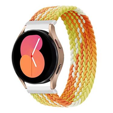 Imagem de 20mm pulseira de Nylon Ajustáveis Compatível com Samsung Galaxy Watch 4 40mm 44mm/4 Classic 42mm 46mm/3 41mm/Active 2/Gear S2,Bandas elástica Compatíveis com Huawei Watch 2/2 Pro,Laranja