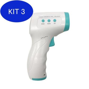 Imagem de Kit 3 Termômetro Digital Infravermelho Laser Testa Febre