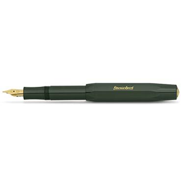 Imagem de Kaweco Caneta-tinteiro CLASSIC SPORT verde com ponta de aço banhado a ouro de 23 quilates e ponta de irídio para cartuchos de tinta I Sport Caneta-tinteiro 13 cm I Nib: BB (extralarga)