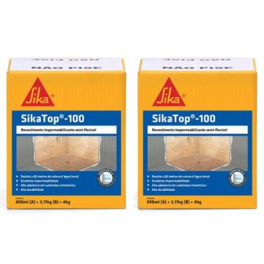 Imagem de Impermeabilizante Sikatop 100 4Kg Caixa - Kit C/2Cxs. - Sika Sa