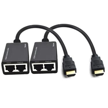 Imagem de Extensor HDMI sobre Cat5e/6 (1 par), repetidor HDMI para rede RJ45, suporta 1080p até 30 m/98 pés, para HDTV HDPC PS4 STB