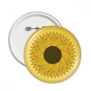Imagem de Flor amarela girassol planta pinos redondos crachá botão emblema acessório decoração 5 peças