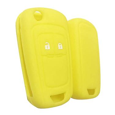 Imagem de YJADHU Capa de silicone para chave de carro, apto para Buick Regal Lacrosse Encore Excelle GT XT Opel Insignia Vauxhall Astra MOKKA Zafira, amarelo