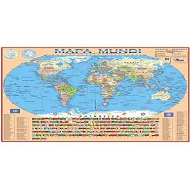 Imagem de Mapa Escolar Mundi Politico 120 x 90 cm x 1 Unidade, Multimapas 203, Multicor, Pacote de 1